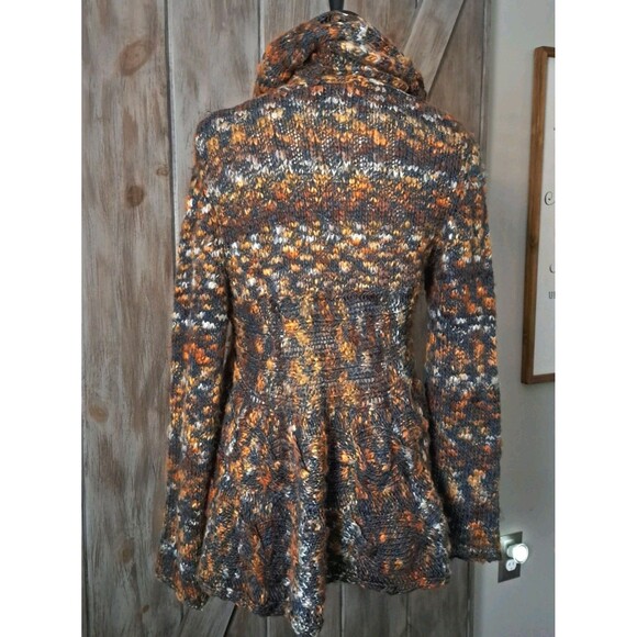 Silvia Novelli NOBA Brown Shawl Wrap Cardigan Sweater Italy MED Wool Y2K Cozy - Picture 2 of 10